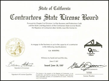 California Contratctor Licensing Board